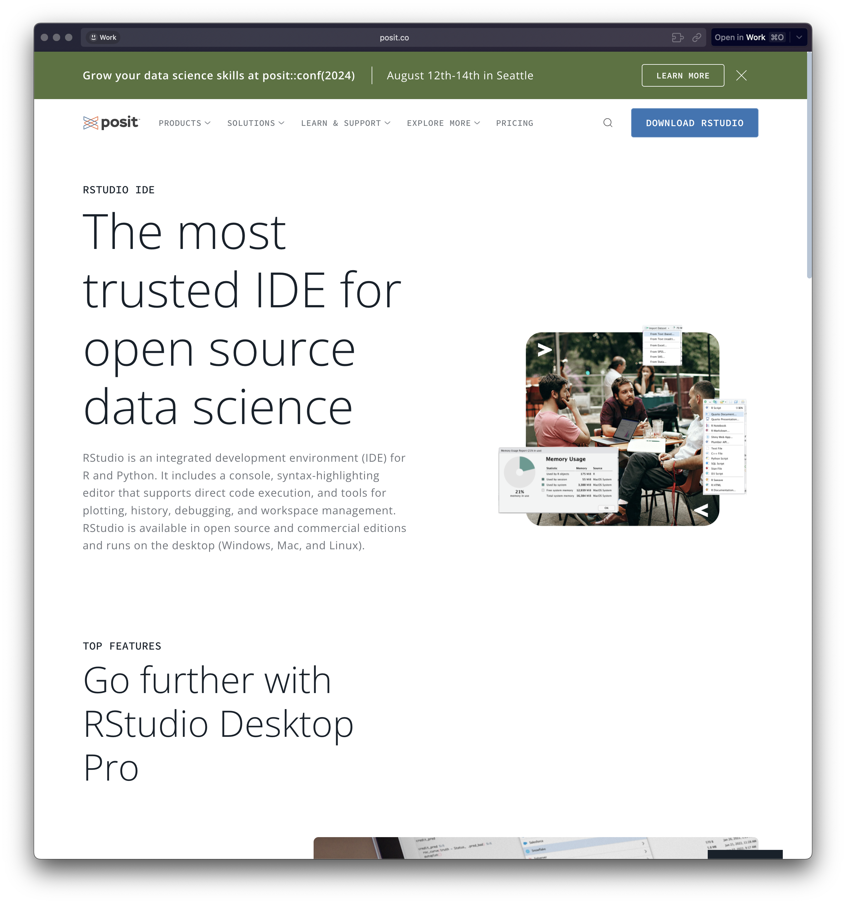 1. 右上のDownload RStudioボタン