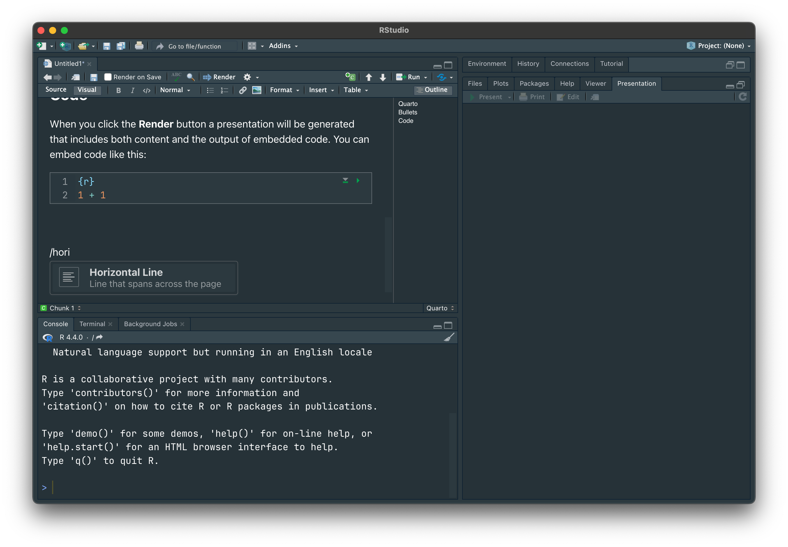 水平線は / の後にhoriとでも打つとメニューで選択できる